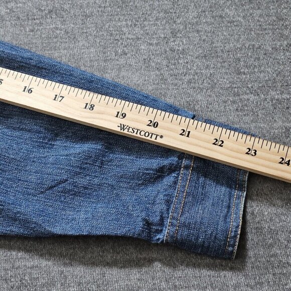 Chico's Design Shirt Womens 2 / L Denim Zip Embellished Embroidery LS Cotton VTG - Picture 6 of 16